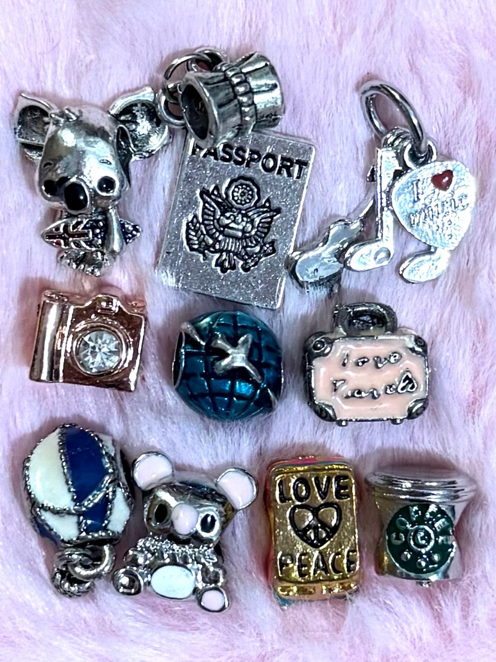 10 Koala Australia Travel Vacation Charm Bundle Set /Not Pandora